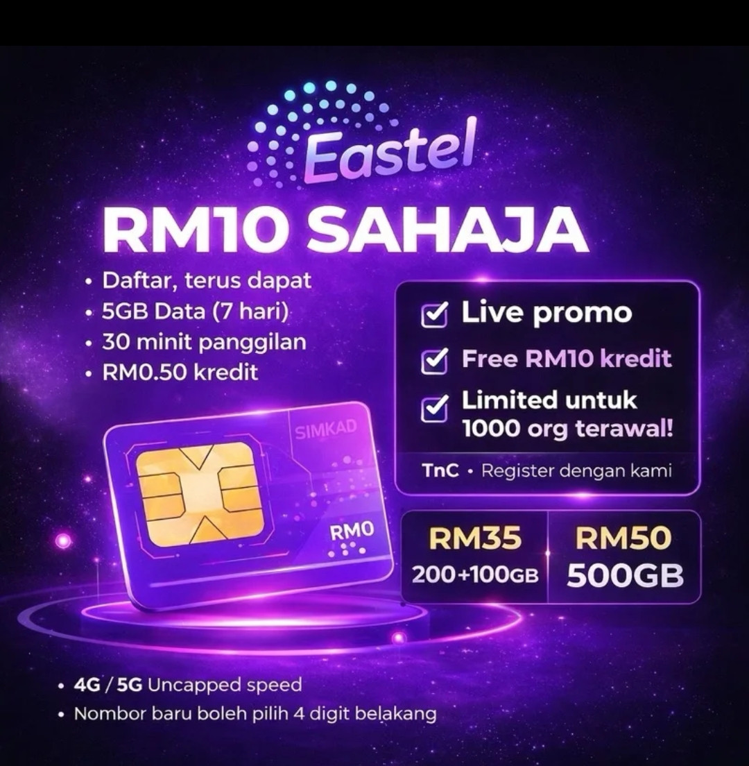 EASTEL SIMCARD PREPAID SIMKAD SAHAJA