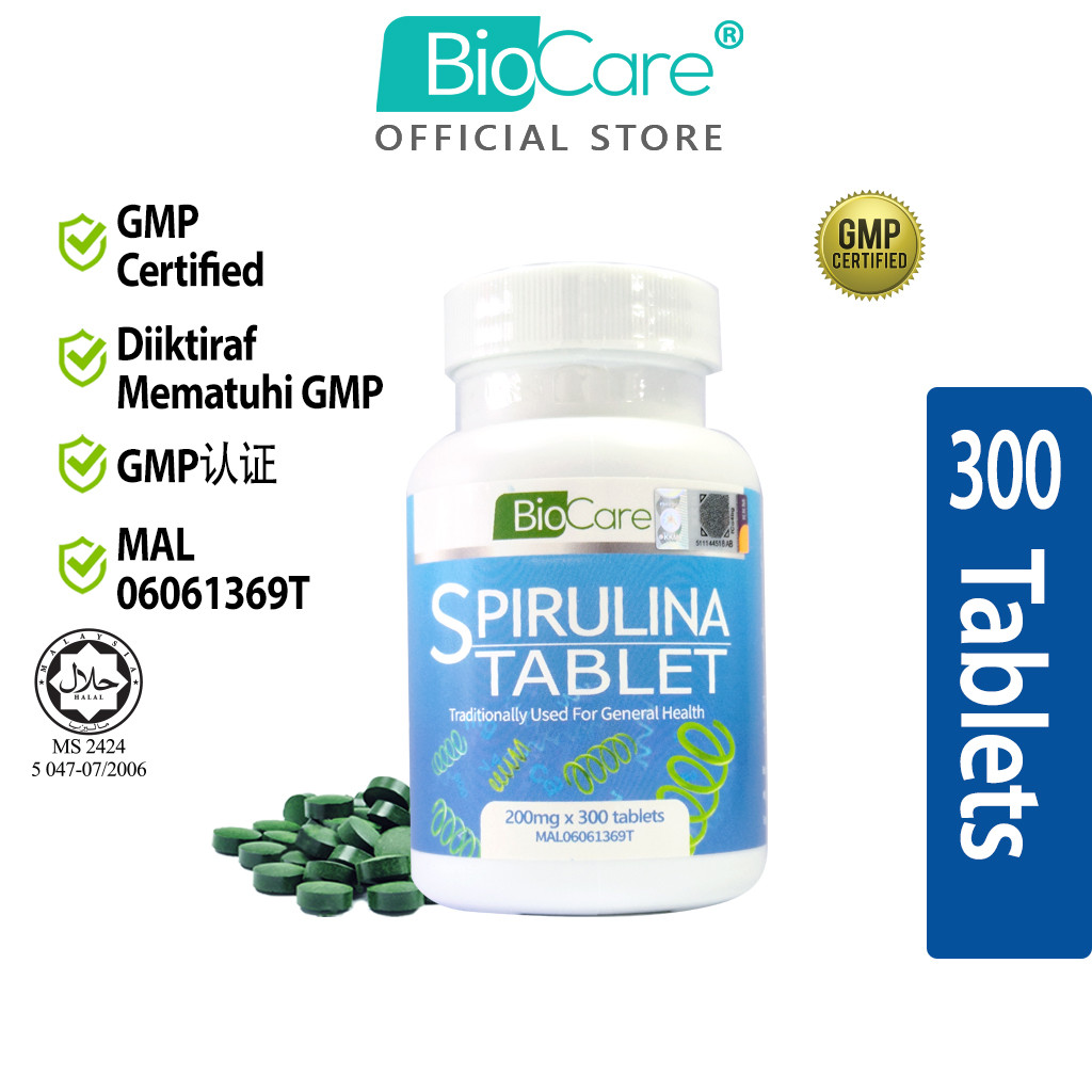 Biocare Spirulina Tablet 200mg x 300 Tablets